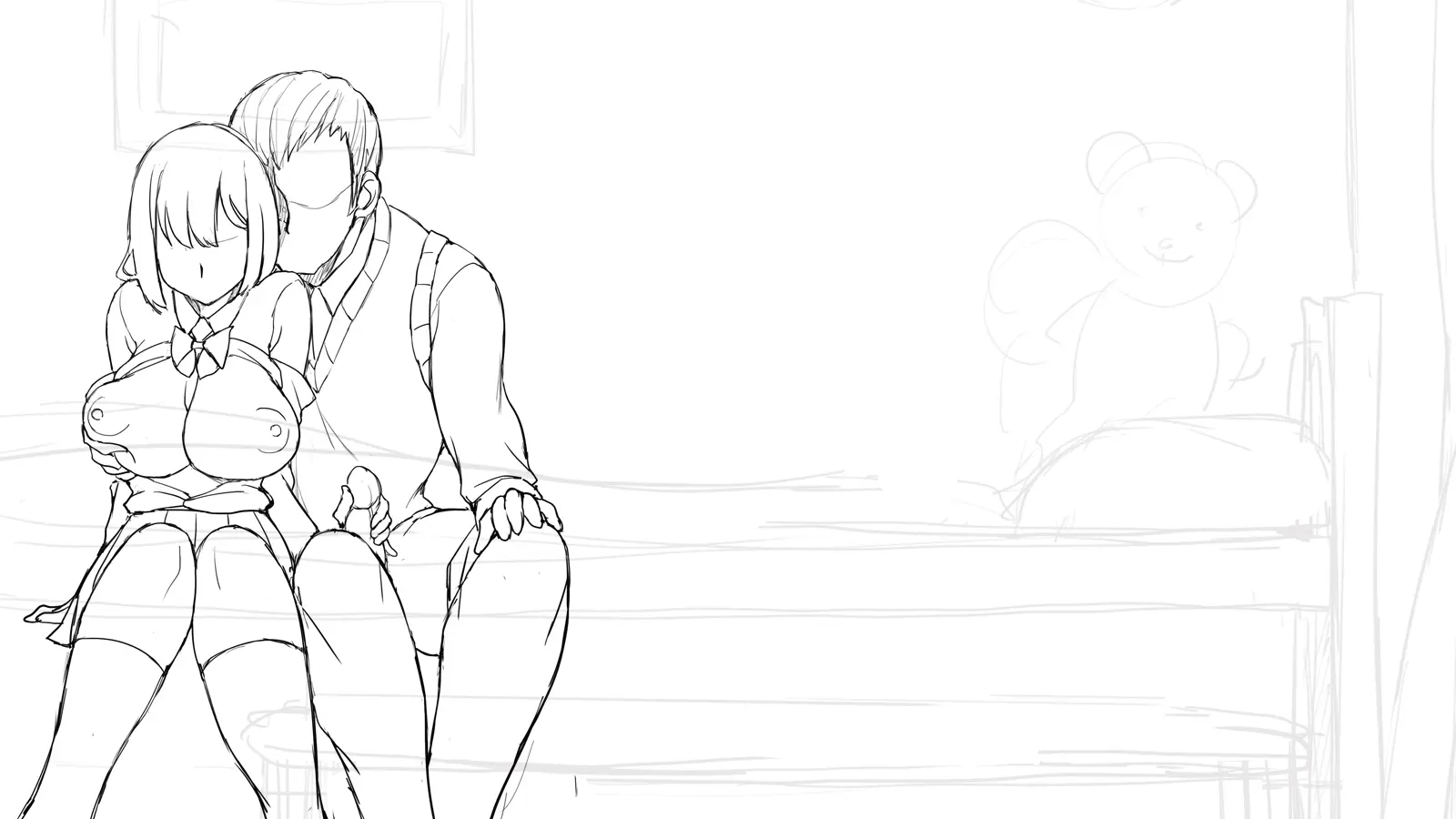 Watashi To Kareshi To Aitsu No Jijou_Rough Sketch